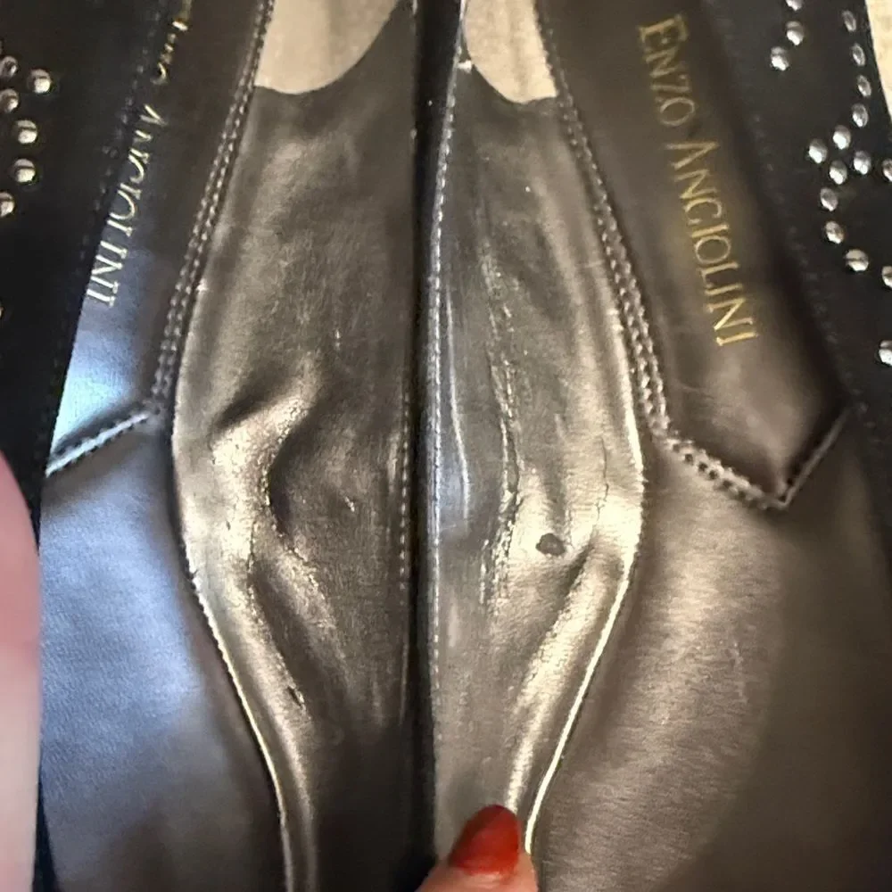 Enzo Angiolini Studded Black Flats